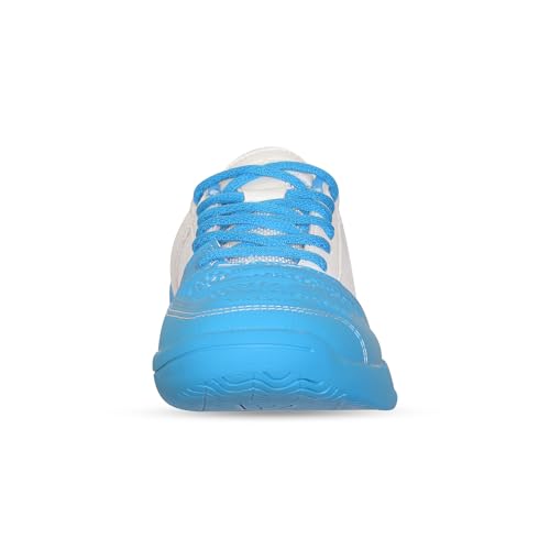 Kids Fencing Shoes - Blue White Sneakers for Boys Girls, Youth Epee Sabre Foil, 4 Big Kid