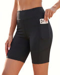 Women High Waisted Swim Shorts X-Large Black Tummy Control Bathing Suit with Pockets