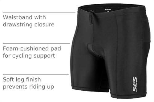 SLS3 Men's Triathlon Shorts Large Midnight with 2 Pockets – Quick-Dry Activewear