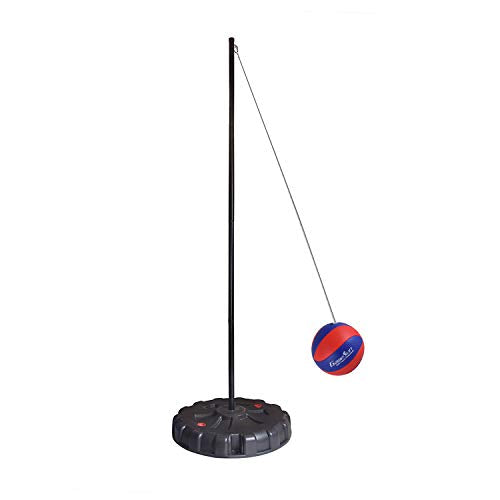 Portable Tetherball Set with Water-Base, Poles & Soft Tetherball - Outdoor Backyard Fun
