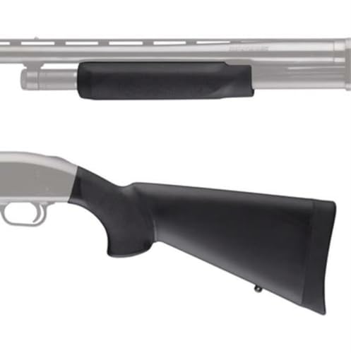 Hogue OverMolded Rubber Shotgun Stock & Forend for Mossberg 500 - Black, One Size