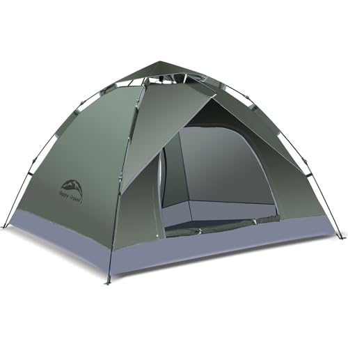 HAPPY TRAVEL Army Green 2 Person Pop Up Camping Tent, Instant Easy Setup