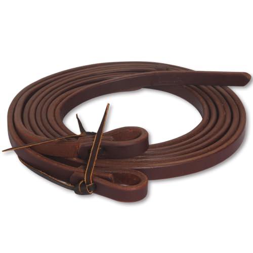 Heavy Oil Harness Leather Split Reins - 1/2 Inch Wide, 7+ Feet Equestrian Tack