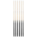 HMQQ Black Set of 6 58-Inch One-Piece Pool Cues, 20 oz, 13mm Tip for Billiards