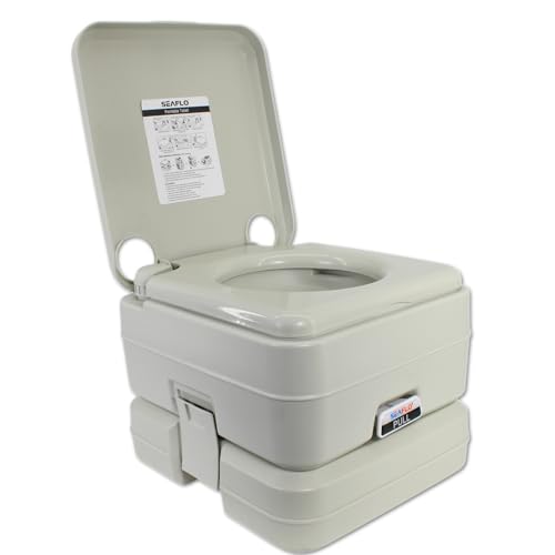 SEAFLO 2.6 Gallon Portable Camping Toilet with Waste Level Indicator - Off-Grid RV Boat