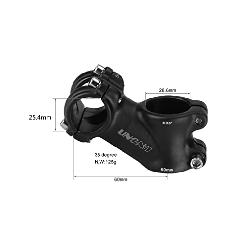 25.4mm Bike Handlebar Stem Riser 60mm 35 Degree MTB Road Bike BMX Aluminum