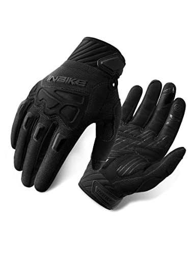 INBIKE Mountain Bike Gloves for Men - Black, Large, Padded Cycling Gloves with Knuckle Guard