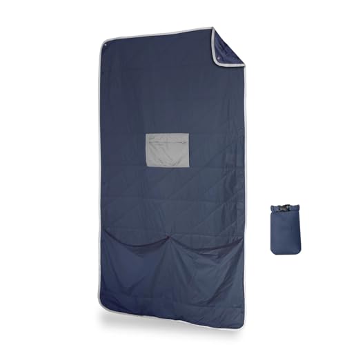 Travel Blanket Gravel Layover Blue - Ultra-Light Compact Outdoor Blanket for Camping & Flights