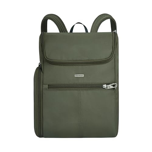 Travelon Anti-Theft Small Convertible Backpack 8.5"W x 12"H x 3"D Green