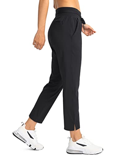 Soothfeel Women's High Waisted Golf Pants with 4 Pockets - Large Black