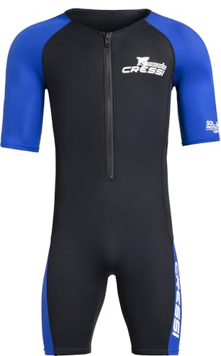 Cressi Adult Neoprene Shorty Wetsuit for Snorkeling & Water Sports - Black/Blue, XX-Large
