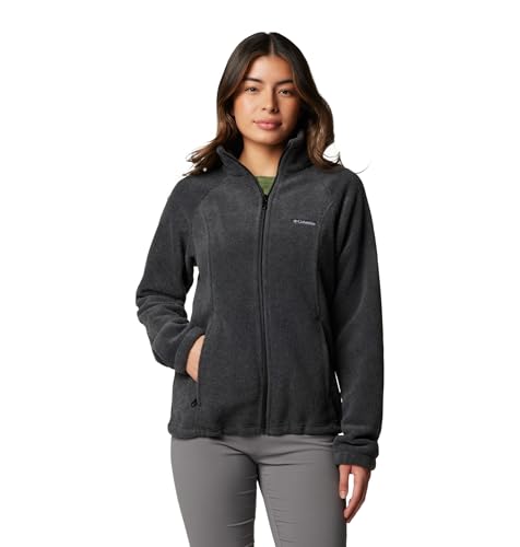 Columbia Women's Benton Springs Full Zip Fleece Jacket Large Charcoal Heather