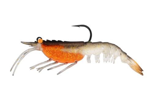 Nomad Design Live Ops Tideline Shrimp Soft Bait Lure - Black & Gold, 3.5 Inch, 2 Pack