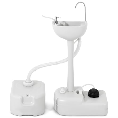 YITAMOTOR 17L Portable Camping Sink with 24L Sewage Tank, Hand-Free Operation, Wheels & Soap Dispenser