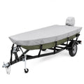 16ft Jon Boat Cover with Motor Cover - Waterproof Gray Marine-Grade Material