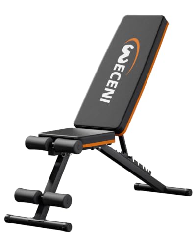 Adjustable Heavy-Duty Workout Bench with 660LBS Capacity, Foldable Multi-Position Gym Bench for Home Strength Training