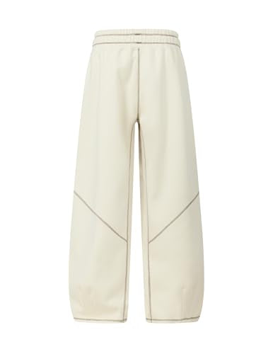 Aelfric Eden Large Beige Baggy Barrel Sweatpants for Women High Waist Wide Leg