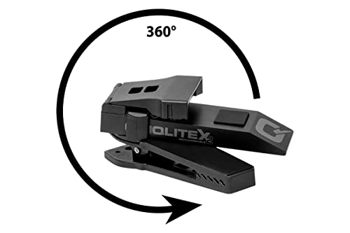 QUIQLITEX2 Tactical Red/White Hands-Free LED Pocket Light, USB Rechargeable, Aluminum Housing