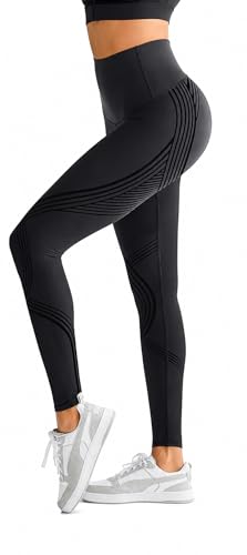 Orolay High Waisted Resistance Band Leggings for Women, Full Length Black, Medium