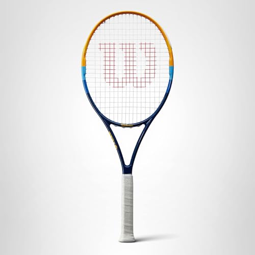 Wilson Profile Adult Recreational Tennis Racket - Grip Size 2 - 4 1/4", Blue/Orange