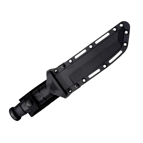 Cold Steel Leatherneck Tanto Fixed Blade Knife with D2 Steel, 7" Blade, Tactical Military-Style Knife with Sheath