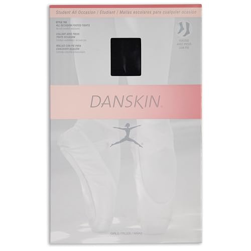 Danskin Girls' Dance Student Footed Tights - Medium Black
