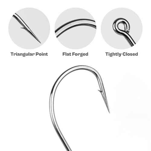 Flipping Worm Hooks with Screw Lock 40/40pcs Mix - Heavy Shank Bass Hooks for Texas & Carolina Rig Fishing