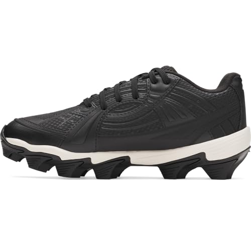 Kids Softball Cleats - Lightweight Support & Traction, Black/White 12 Little Kid