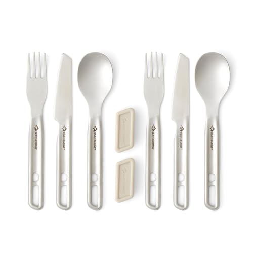 Sea to Summit Detour 2-Person Camping Cutlery Set - Stainless Steel Knives, Forks, Spoons