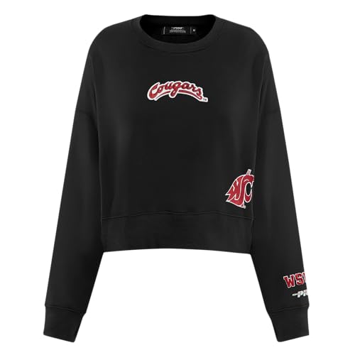 Pro Standard Women's College Wingspan Black Crewneck Sweatshirt Large