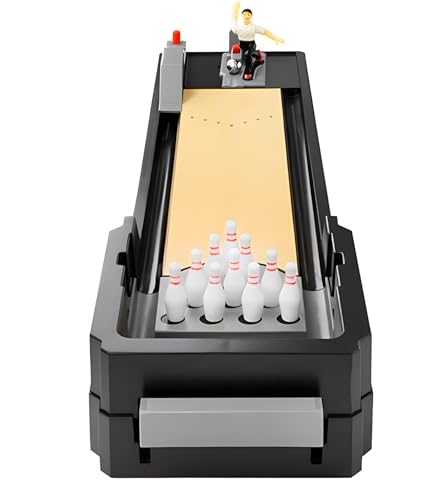 Tabletop Bowling Game Set with 10 Pins and Ball, Mechanical Play, 6+