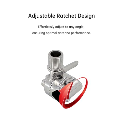 44-Inch Waterproof Marine Radio Antenna with Stainless Steel Mount & Ratchet Rail Bracket