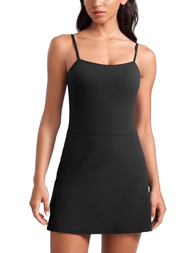 Medium Black Spaghetti Strap Tennis Dress - Soft, Stretchy, Versatile Athletic Wear