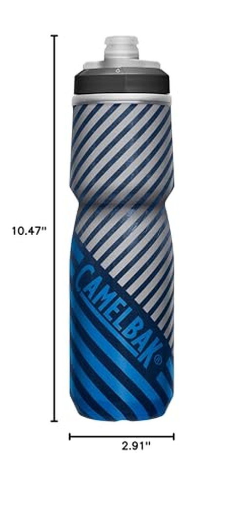 CamelBak Podium Chill Bike Insulated Squeeze Water Bottle Navy Stripe, 24oz