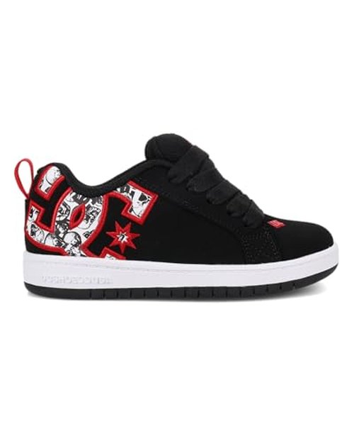 DC Youth Court Graffik Skate Shoe (Little Kid/Big Kid) Black/White/Red