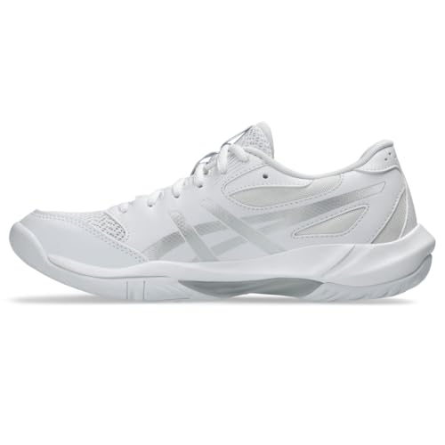 ASICS Women's Gel-Rocket 12 Volleyball Shoes - White & Silver, Size 7