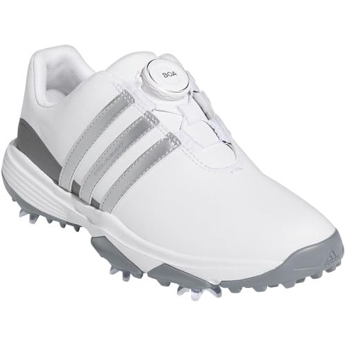 Kids adidas Tour360 24 Boa Golf Shoes 6.5 Big Kid White/Silver Metallic/Iron Metallic