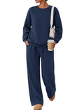 X-Large Navy Blue Sweat Lounge Sets for Women Matching Sweatsuits Fall Outfits