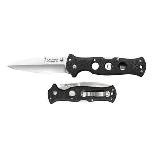 Cold Steel Counter Point 4-Inch Japanese AUS10A Razor-Sharp Folding Knife Silver & Black