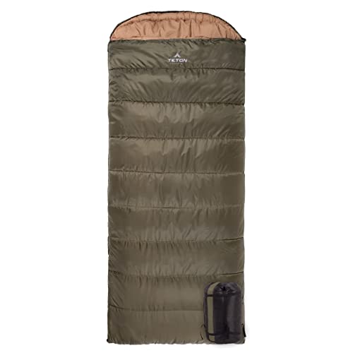 TETON Sports Celsius XL Sleeping Bag Green 0°F for Adults & Kids All-Weather Camping
