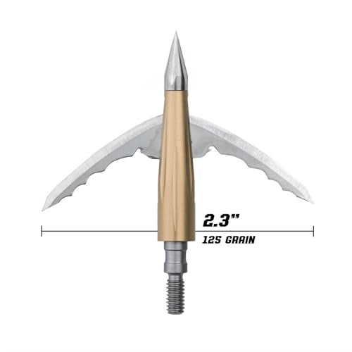 125 Grain Bowmar Archery Beast Broadheads - Fast Deploying Mechanical, Sharp Penetration, Practice Tip Included