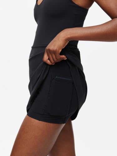 Outdoor Voices Women’s Volley Dress Medium Black Lightweight Athletic Dress with Built-in Shorts Liner