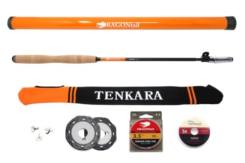 DRAGONtail Tenkara ZX340 Small Tenkara Rod with Level Line Kit - 8ft, 9.6ft, 11ft