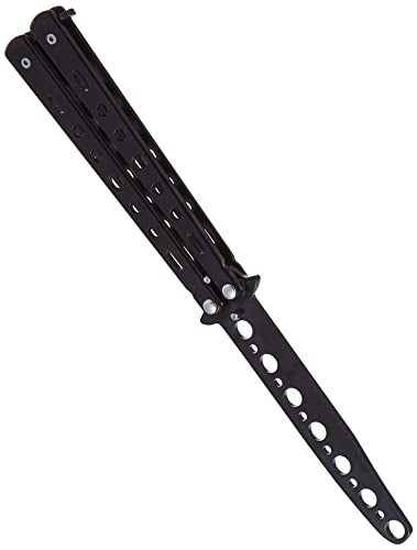 Butterfly Style Knife Trainer - Metal Practice Comb, Dull Black
