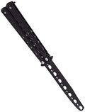 Butterfly Style Knife Trainer - Metal Practice Comb, Dull Black