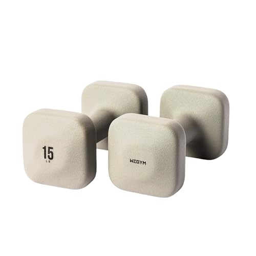 WeGym 15LB Pair Square Dumbbells with Anti-Slip Handles for Home Workout