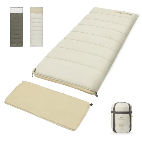 Naturehike Off White Double Sleeping Bag for Camping - 3 Seasons Waterproof & Lightweight