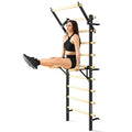 GymYard Wood Swedish Ladder Wall Mount for Home Fitness, Adjustable Pull Up & Dip Station, Solid Pine, Variation of THIS listing