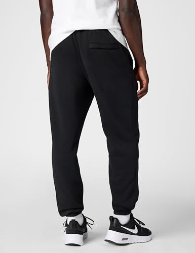 Nike Men's Club Cuffed Brushed Fleece Pants - Medium Black/White
