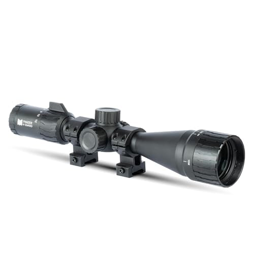 Monstrum Panzer 4-12x44 Rifle Scope with AO & FMR1 Reticle – Adjustable Magnification & Mount